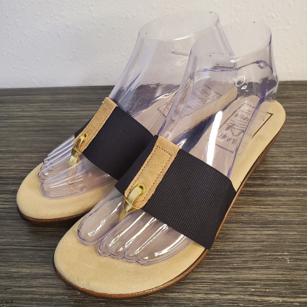 Island Slipper Elastic Thong Wedge Sandal Made In O'ahu Hawaii Women's Size 7